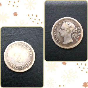 100% Authentic 1891 Straits Settlement 5 Cents very tare old coin good condition collectable only 1 Available *Catalogue #0201 *Actual Pictures Taken No Stock Photos *Free Shipping with tracking number
