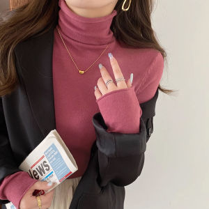 European Station Womens Clothing ~ Pile Collar Best Selling Sweater Bottoming Shirt Womens Fall and Winter Slim Fit Inner Wear Half Turtleneck Knitting Tops