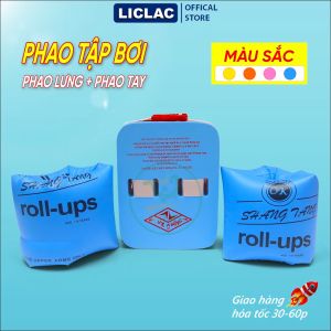 (ĐƯỢC CHỌN MÀU) Bộ 2 phao tập bơi gồm Phao Lưng Phao Tay chuyên dùng cho trẻ em Phao bơi bé trai bé gái
