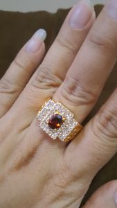 Cincin Pria SmithH Full Berlian Mewah Titanium 22K (emas)