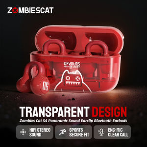 Zombiescat S4 Ear Clip Bluetooth Headphones Transparent Clip On Ear OWS Earphones True Wireless Earbuds for for Sports/Daily Use
