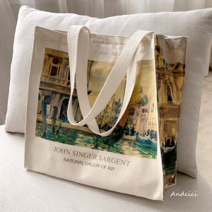 ANDCICI | Canvas Venice Painting Student Bag