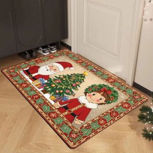 VIKAMA Christmas Decorative Doormat Non-Slip & Durable Entrance Hallway Doormat Bathroom Rug Festive Home Decor