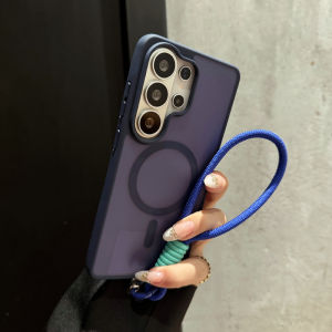 Ốp Điện Thoại MagSafe Lanyard Dành Cho Samsung S26 Ultra S24 S22 S23 S25 Ultra Plus FE A55 A57 A56 - Khung TPU Mềm Mặt Lưng PC Trong Suốt Từ Tính