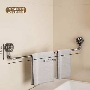 Bathroom Towel Rack Single Rod Stainless Steel Vacuum Suction Installation No Drilling Required Towel Bar Holder for Bathrooms