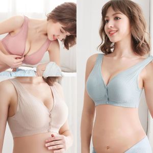 Nursing Bra Comfortable Maternity Bra Cotton Seamless Breastfeeding Bra Buckle Underwear 1018