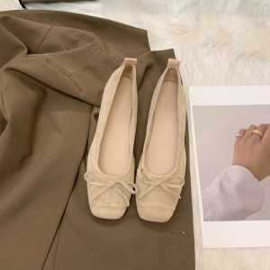 Comfortable Soft Bottom Flat Head Womens Shoes Spring Autumn New Style Low Heel Slip-On Grandmother Shoes Pregnant Anti-Slip