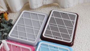 Dog poop tray Dog Toilet Dog Training Trays Dog Training Potty Pad Dog toilet with column grid format and removable【Stand Included】