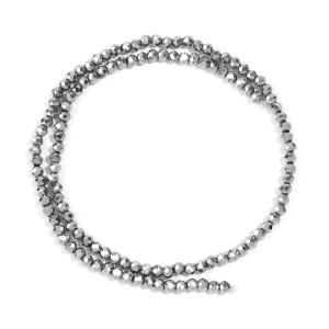 1Strand  3 4 6 8 10mm Silver Plated Color Rondelle Flat Faceted Crystal Beads Glass Spacer Beads For DIY Crafts Ornament Making