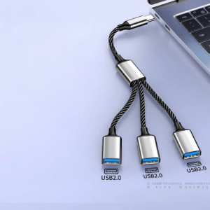 USB Charger Splitter Type-C Expansion Dock Plug U Disk Keyboard Mouse One in Three for Notebook Computer USB HUB/Converter