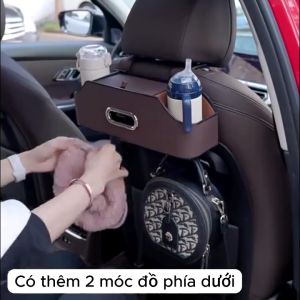 Hộp Đựng Đồ Sau Ghế Ô Tô Đa Năng  Chất Liệu Nhựa ABS Kết Hợp Da Cao Cấp Chống Xốc Chống Xước -TP Auto