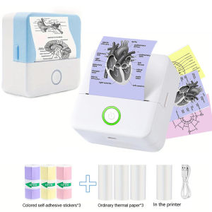 Wireless Mini Thermal Printer Wireless Mini Thermal Printer Portable Label Maker 200dpi High Resolution USB Rechargeable