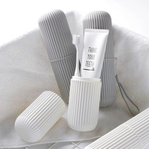 Travel Toothbrush Storage Box Portable Toothbrush Cup Toothpaste Case with Cover Toiletry Container Organizer