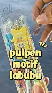 Pulpen Bolpen Bolpoin Karakter Labubu 1 Box Isi 12 Pcs