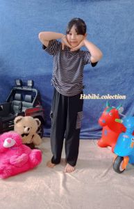 Setelan Cargo Salur Ribknit Anak Perempuan 1-10 Tahun