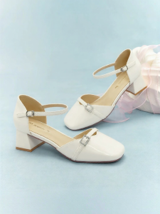 Reddragonfly | Summer New Closed Toe High Heels Sandals White
