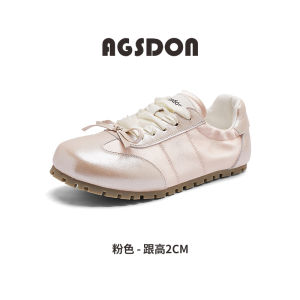 รองเท้าผ้าใบพื้นแบนสำหรับผู้หญิง ทรงสวมสบาย สไตล์ลำลอง สีชมพู รองเท้าส้นแบนแบบสวมสบาย รองเท้าสปอร์ตฤดูร้อน รองเท้าบัลเล่ต์เทรนเนอร์