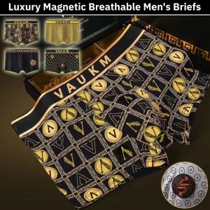 VADUM Luxury Magnetic Breathable Mens Briefs Cotton Antibacterial Boxer Shorts Massage Magnetic Therapy Underwear