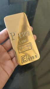 Miniatur Emas Batangan 1000 gr Engel Hard London Kuningan Solid 1 pcs