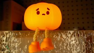 MYL-9 โคมไฟฟักทอง โคมไฟฟักทองการ์ตูนฮาโลวีน แสงบรรยากาศตบเบา ๆ ไฟตกแต่งวันหยุด วัสดุซิลิโคน จับเวลาได้ มินิและสะดวกสบาย ของขวัญวันหยุด