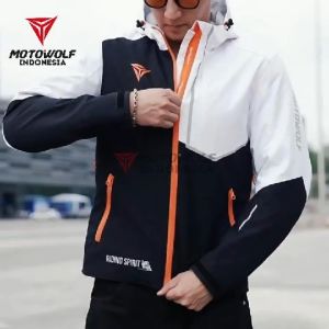 Jaket Motor Windbreaker Water Repellent Warm Liner Motowolf JM6