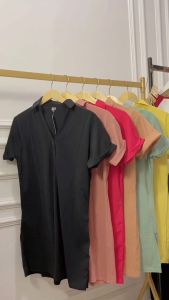 Dress Kerah Kancing Batok Wanita / Dress Wanita Polos Terbaru / Pakaian Wanita Korean Style