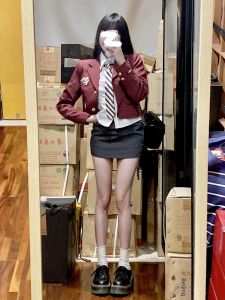 Korean Style Pure Desire Full Set Tailored JK Uniform for Spring and Autumn Polyester Material Fashionable Womens Suit