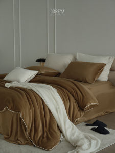 French Simple Autumn Winter Soft Skin-friendly Warm Thick Bedding 4 Piece Set