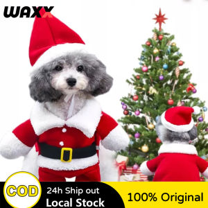 Christmas Pet Santa Claus Suit Costumes Dog Cats Puppy Jumpsuit Hoodies Clothes