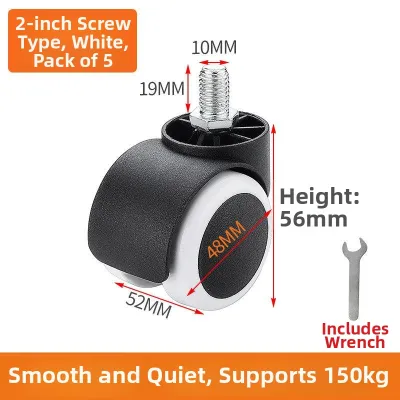 Jiaxu | Black PU Durable Office Chair Caster Wheels
