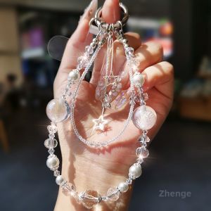 ZHENGEGE | Ultra Fine Crystal Chain Short Ins Style Decorative Key Bag Holder