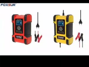 Battery Charger Full Automatic FOXSUR FBC122412D Smart Battery Chargers Maintainer Battery LiFePO4 Chargers for Car Motorcycle