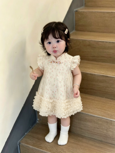 Summer Thin Infant Dress Small Flared Sleeve Princess Style