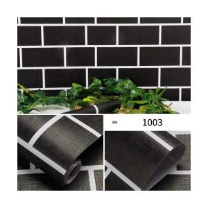Wallpaper Dinding Bata Hitam Ukuran 45CM X 8METER