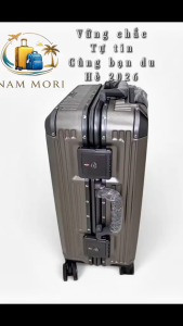 Vali Khung Nhôm TravelKing 8003 màu ghi xám chống xước hai khoá số chống trộm TSA chuẩn Mỹ ốp góc hợp kim nhôm