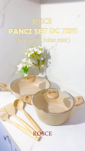 ROSCE PANCI SET 7PC BESAR Wok pan 30cm casserole 24cm tutup kaca MARBLE GRANIT ANTI LENGKET DC TEKNOLOGY 3X LEBIH TEBAL KUAT