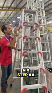 Ni-Tool Heavy-Duty A-Frame Ladder with Locking Design and Non-Slip Feet 350KG Capacity - Multi-Step Foldable Portable Step Stool