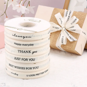 35Yards/roll 2cm off-white polyester cotton English lns style diy bow decoration polyester ribbon
