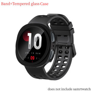 Case+Band for Samsung Galaxy Watch 9 8 44 40mm Sport Silicone Strap Blet Correa Bracelet+Tempered Glass Cover for Galaxy Watch9