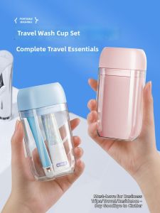 Hayan | Portable Travel Dental Care Kit for Couples Toothbrush Cup and Toothpaste