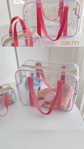 Beg Penyimpanan PVC Telus 35x25x13cm Kapasiti Besar Beg Bahu Kalis Air Untuk Pantai Dan Perjalanan