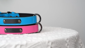 Customized Dog ID Collar PU Leather Dog Collars Soft Padded Puppy Pet Necklace Engraved Nameplate for Small Medium Large Dogs