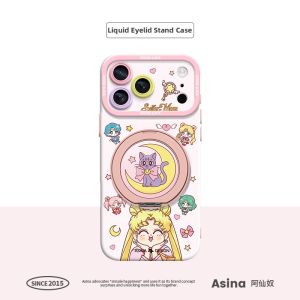 Asina | Sailor Moon Suitable Magnetic Stand iPhone Case Liquid Silicone