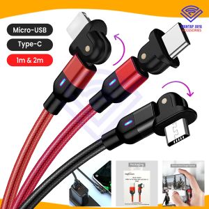 COD - NANVAN NVN-KD61 KABEL DATA CHARGER MICRO USB / TYPE TIPE C ROTATE L GAMING FAST CHARGING PREMIUM QUALITY