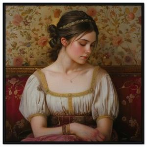 Tranh treo tường tranh dán tường chân dung cô gái đẹp cổ điển Châu Âu sơn dầu in canvas. CGI - 382