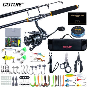 Goture | Goture Fishing Telescopic Rod and Reel Combos 1.8M-2.7M Telescopic Fishing Pole 5.2:1 Spinning Reel Line Lures Set with Bag