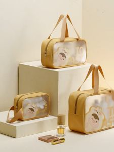 ShopAt.Two[BG6703] กระเป๋าเครื่องสําอาง PVC กันน้ำ กระเป๋าอเนกที่สุด พกพา