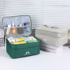 Double Layer Large Capacity Medicine Storage Bag Home Emergency Medical Bag Travel Portable Handheld Outdoor First Aid Kit