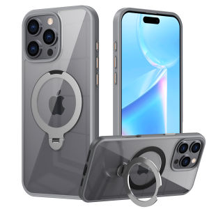 Metal Ring Stand Matte Wireless Charging Case for Magsafe IPhone 15 14 13 12 11 Pro Max Plus 15Pro with Lens Protector Cover Luxury Shockproof Phone Case For iPhone 15 14 13 12 11 Pro Max 14 15 Plus Funda Stand Glass Lens Protection Back Cover