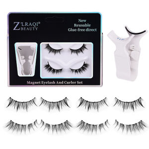 Magnetic False Eyelashes Double Pack No Glue Required Easy to Use Curly Thickening Chinese Brand ZLRAQI BEAUTY Basic Packaging